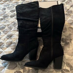 Black Suede Boots Size 8. - 3 1/4” heel -Excellent condition